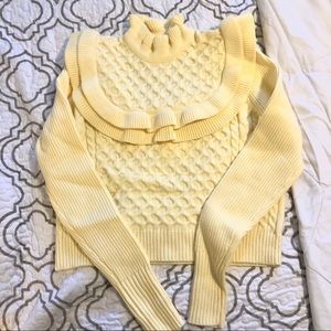 Zara Yellow Ruffle Sweater NWOT